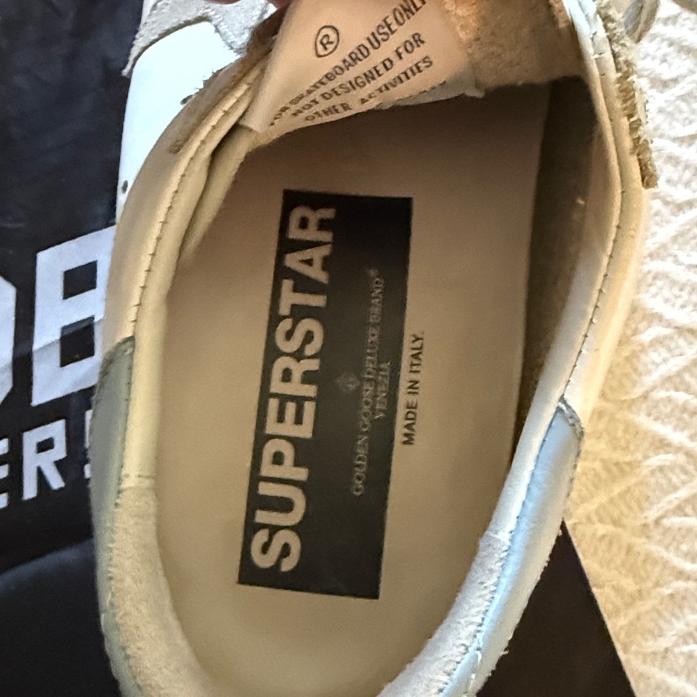 Golden Goose White Leather Sneakers with Gray Accents - Picture 4 of 4